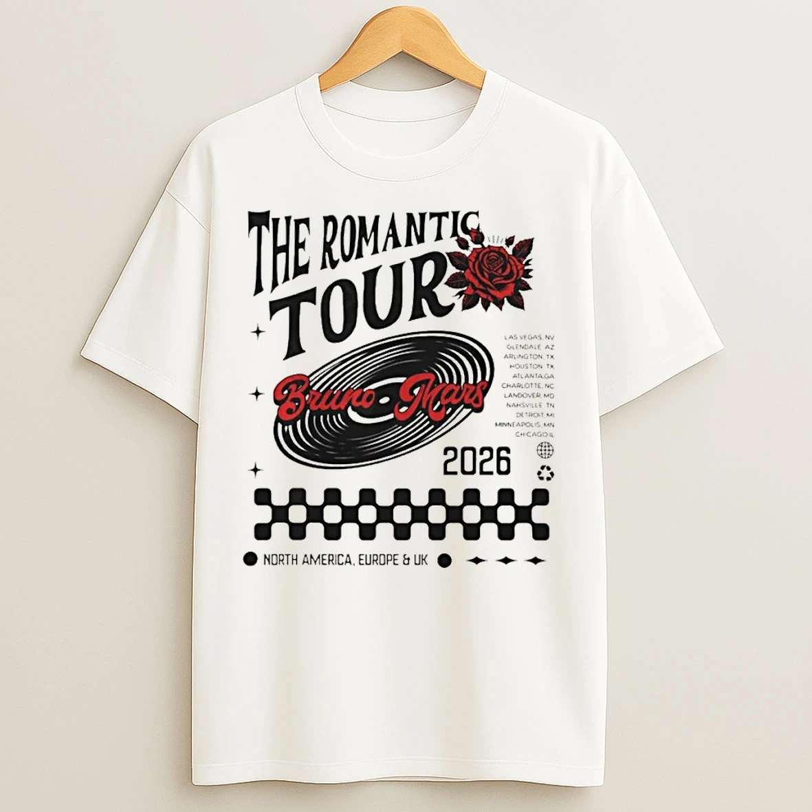 Classic Bruno Mars The Romantic Tour Dates T Shirts