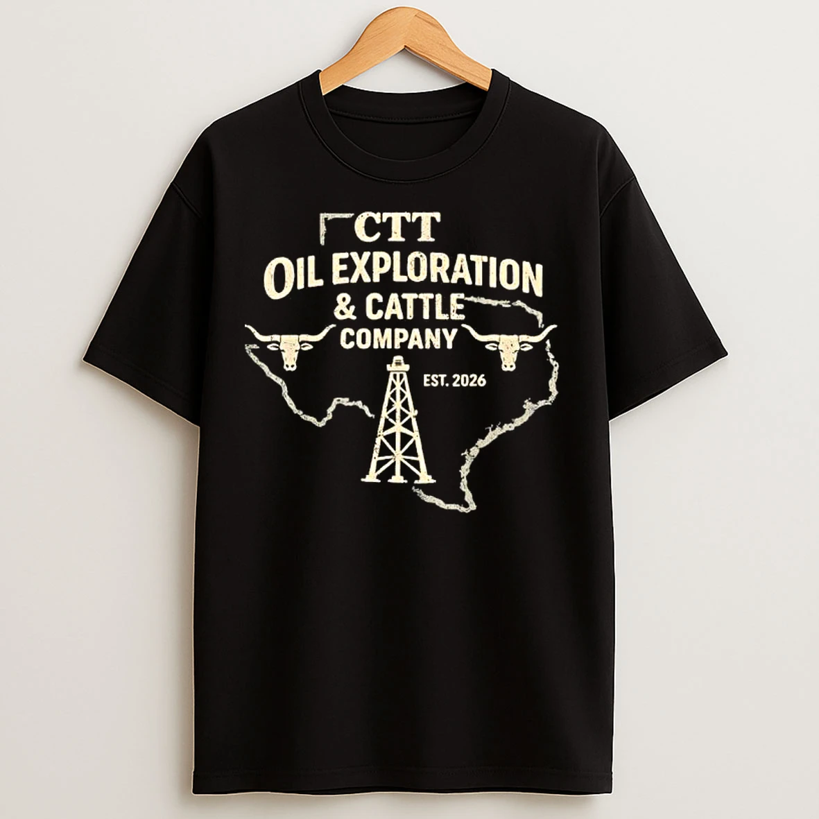 Classic Ctt Oil Exploration Cattle Company Texas T Shirts