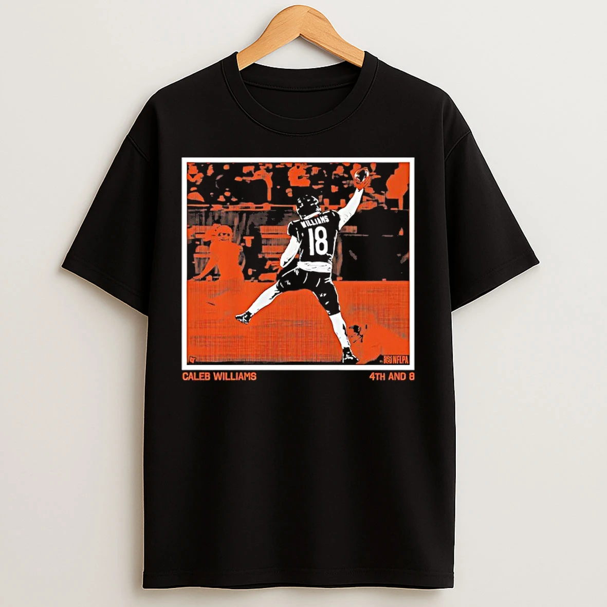 Classic Caleb Williams 4th And 8 Completion To Rome Odunze T Shirts