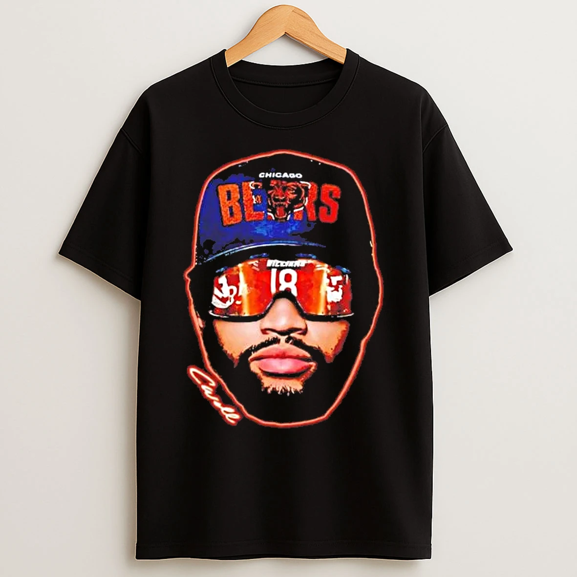 Classic Caleb Williams Sunglasses Big Head Signature Chicago Bears T Shirts