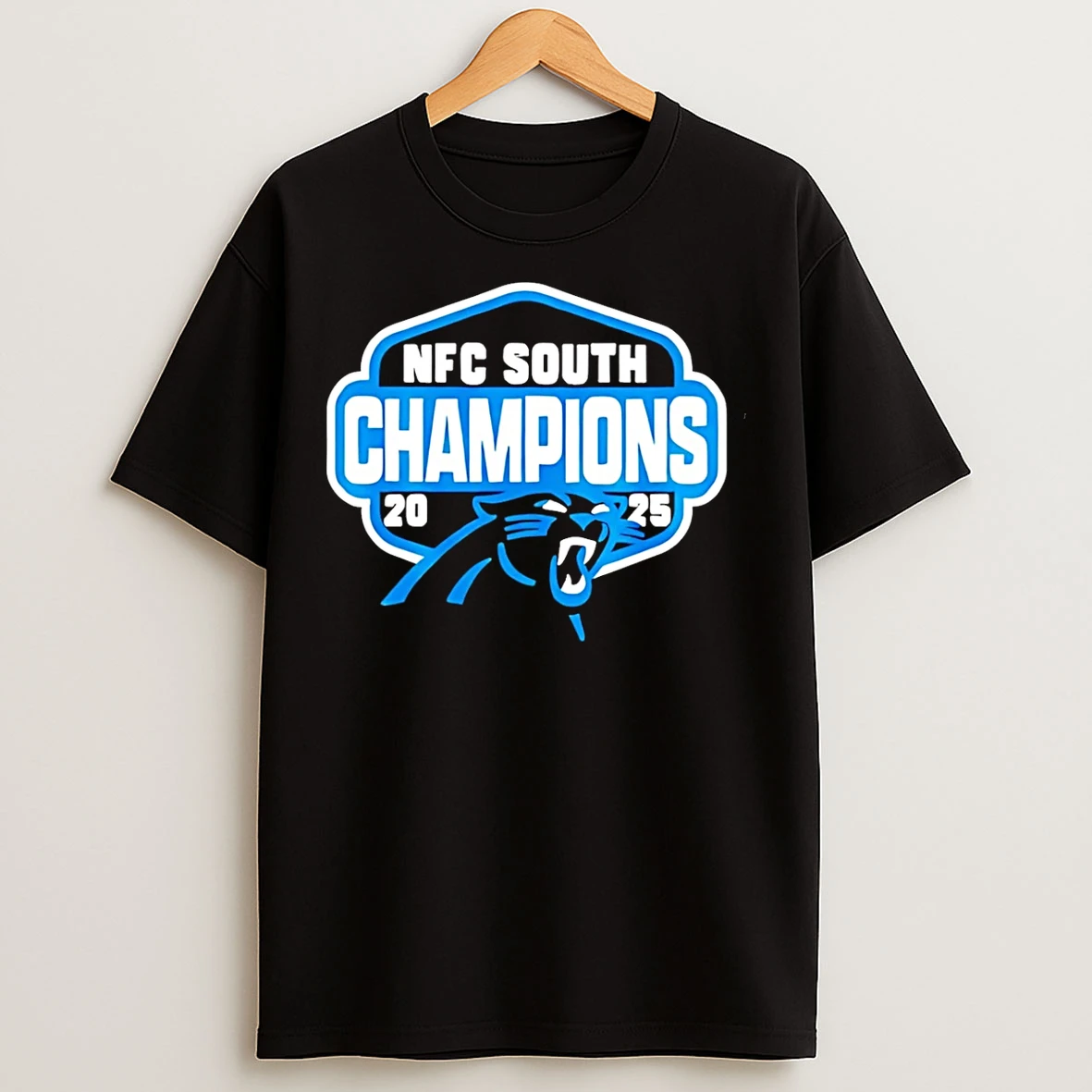 Classic Carolina Panthers Nfc South Division Champions 2025 Conquer Logo T Shirts