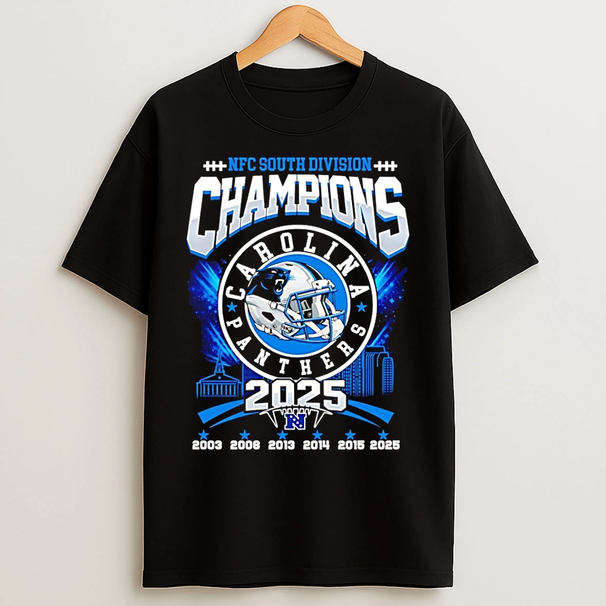 Classic Carolina Panthers Are Nfc South Champions 2025 6 Time Helmet T Shirts