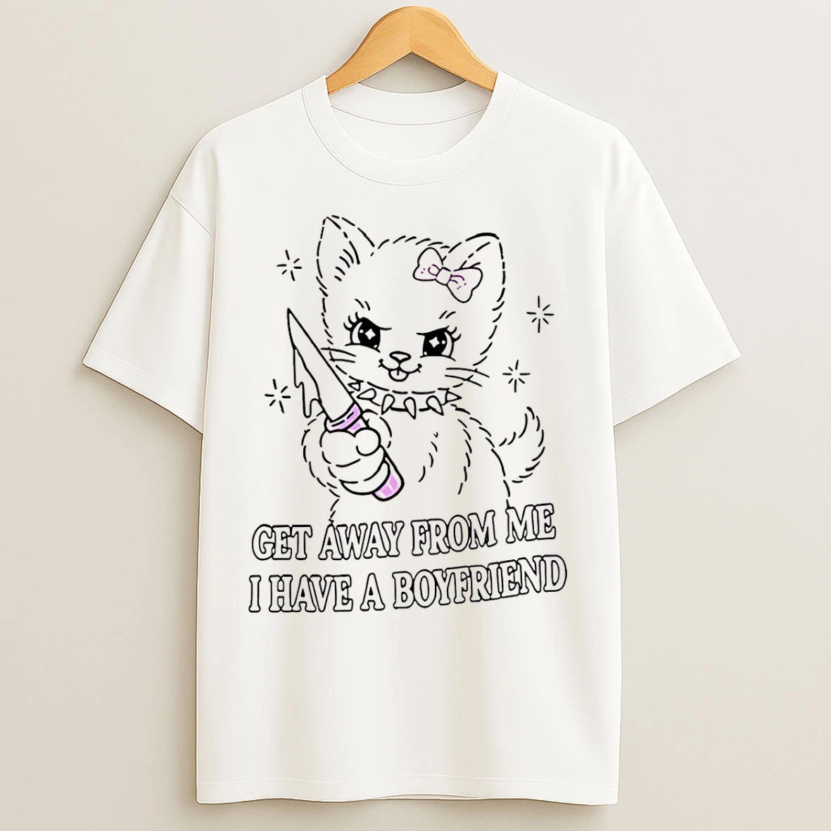 Classic Cat Get Away From Me I Have A Boyfriend T Shirts