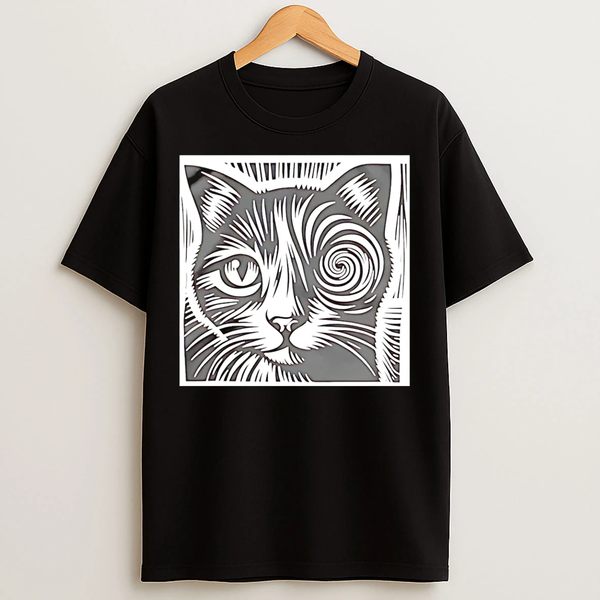 Classic Cat With Spiral Eyes T Shirts