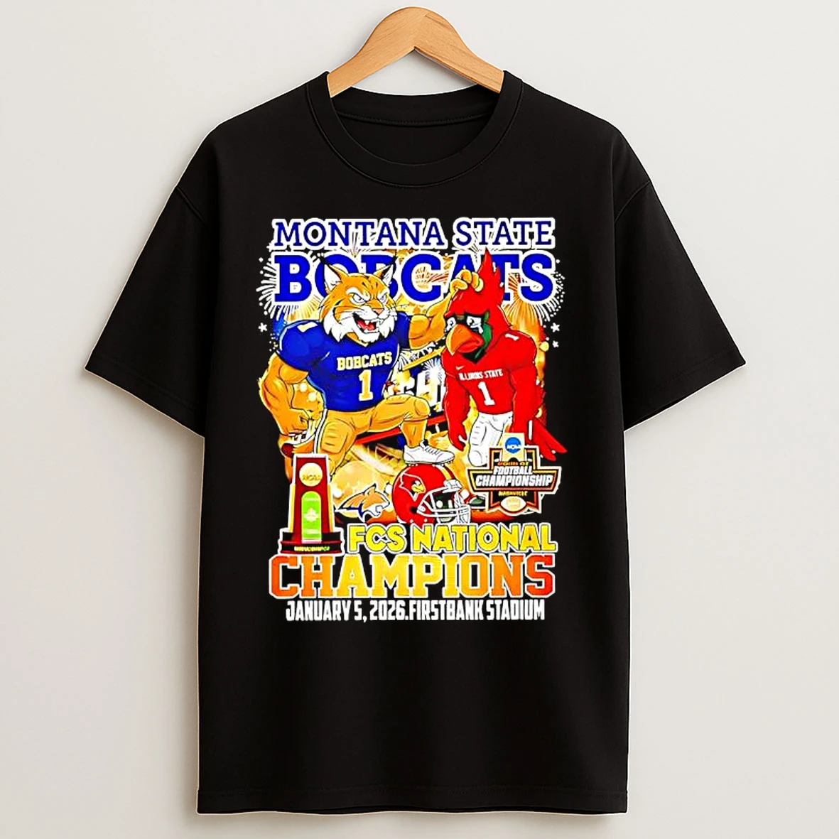 Classic Champion Montana State Bobcats Won Ncaa Fcs Football National January 5th 2026 T Shirts