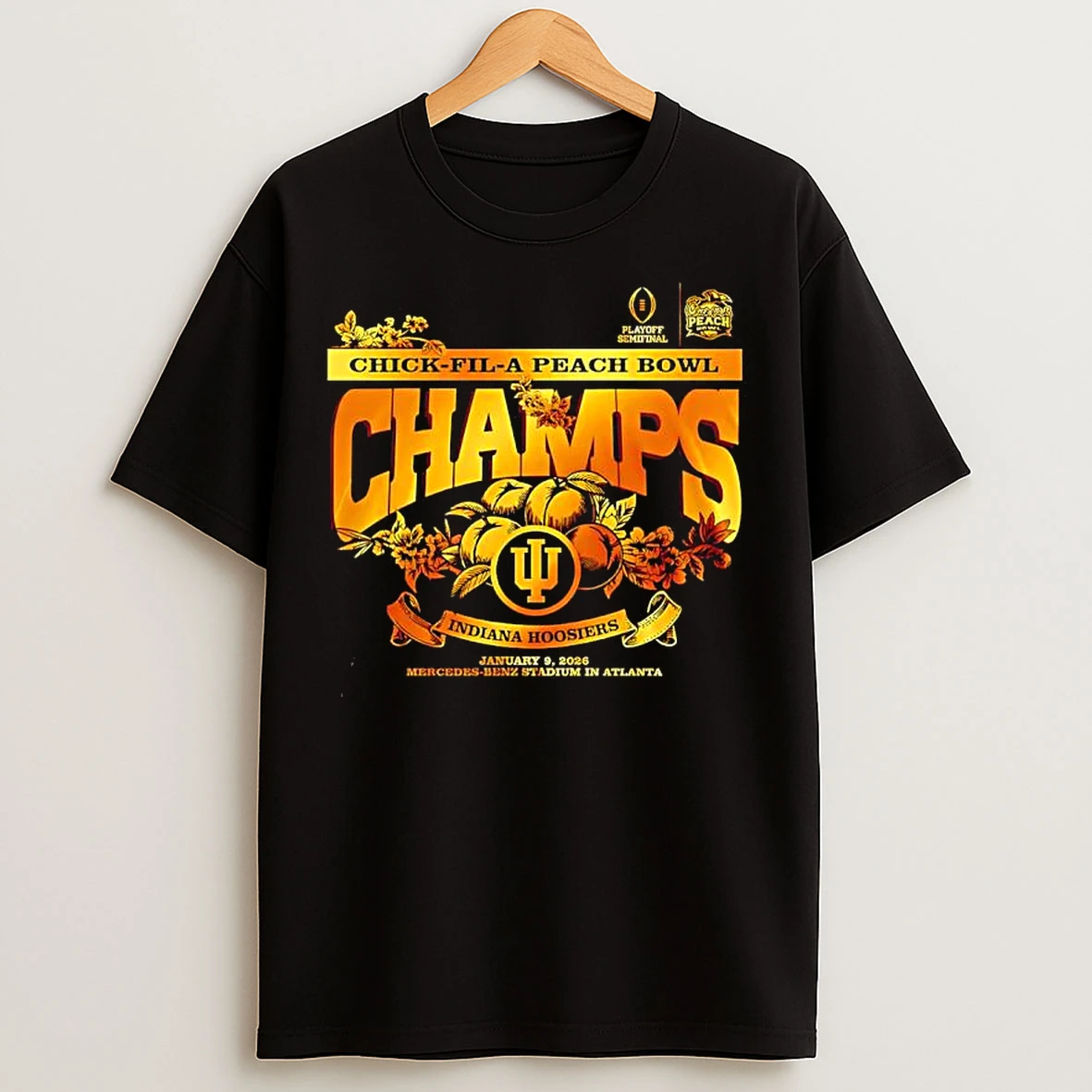 Classic Champs Chick Fil A Peach Bowl Indiana Hoosiers January 9th 2026 Mercedes Benz Stadium T Shirts