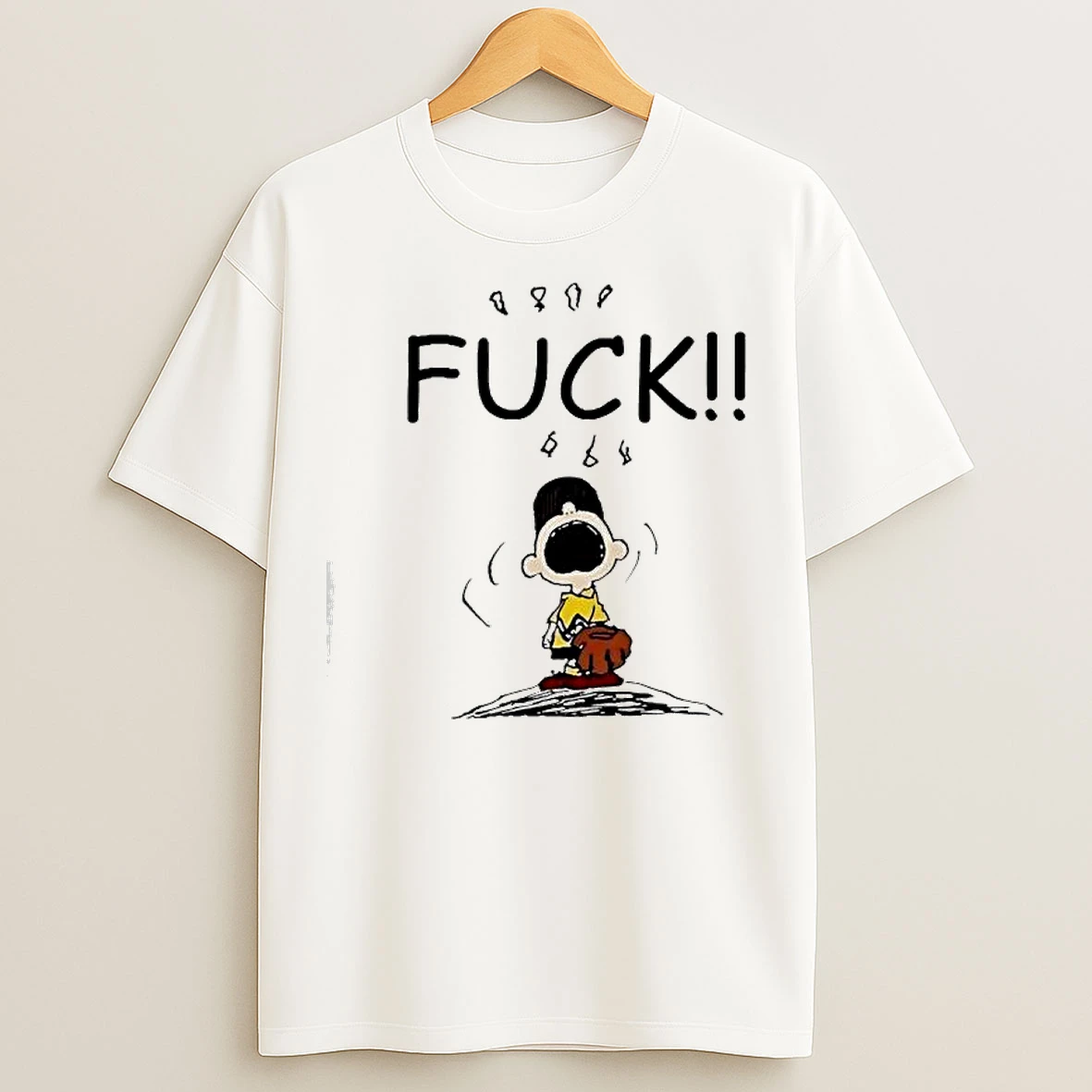 Classic Charlie Brown Character Aaugh Fuck T Shirts