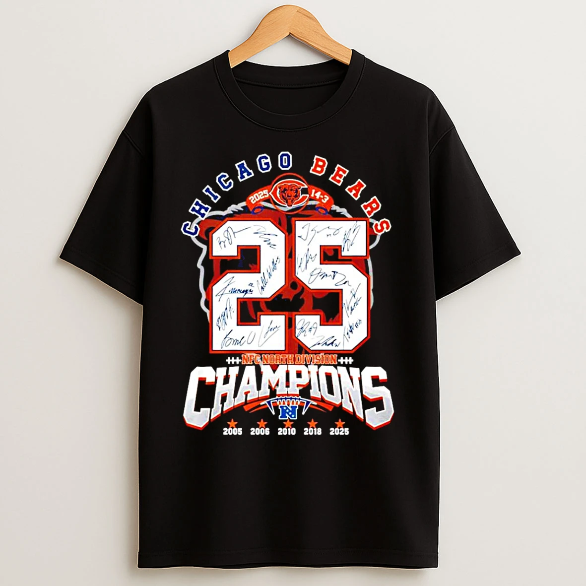 Classic Chicago Bears 2025 Nfc North Division Champions 25 T Shirts