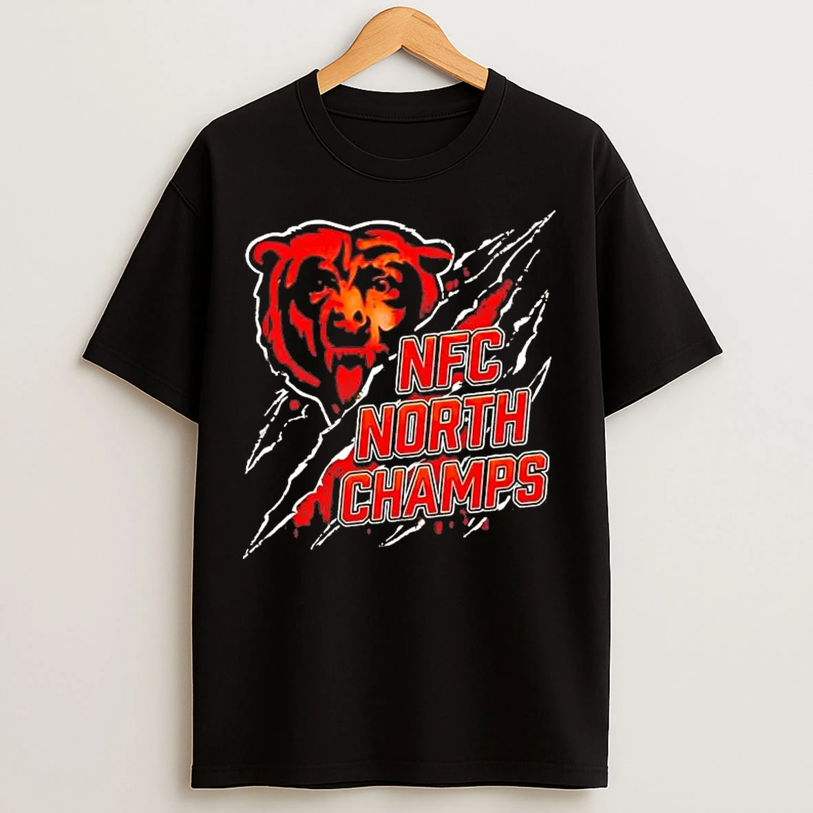 Classic Chicago Bears 2025 Nfc North Division Champions Claw Tear T Shirts