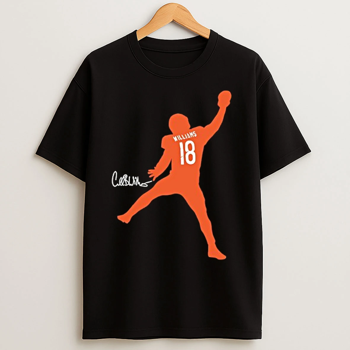 Classic Chicago Bears Caleb Williams Iceman Silhouette Signature T Shirts