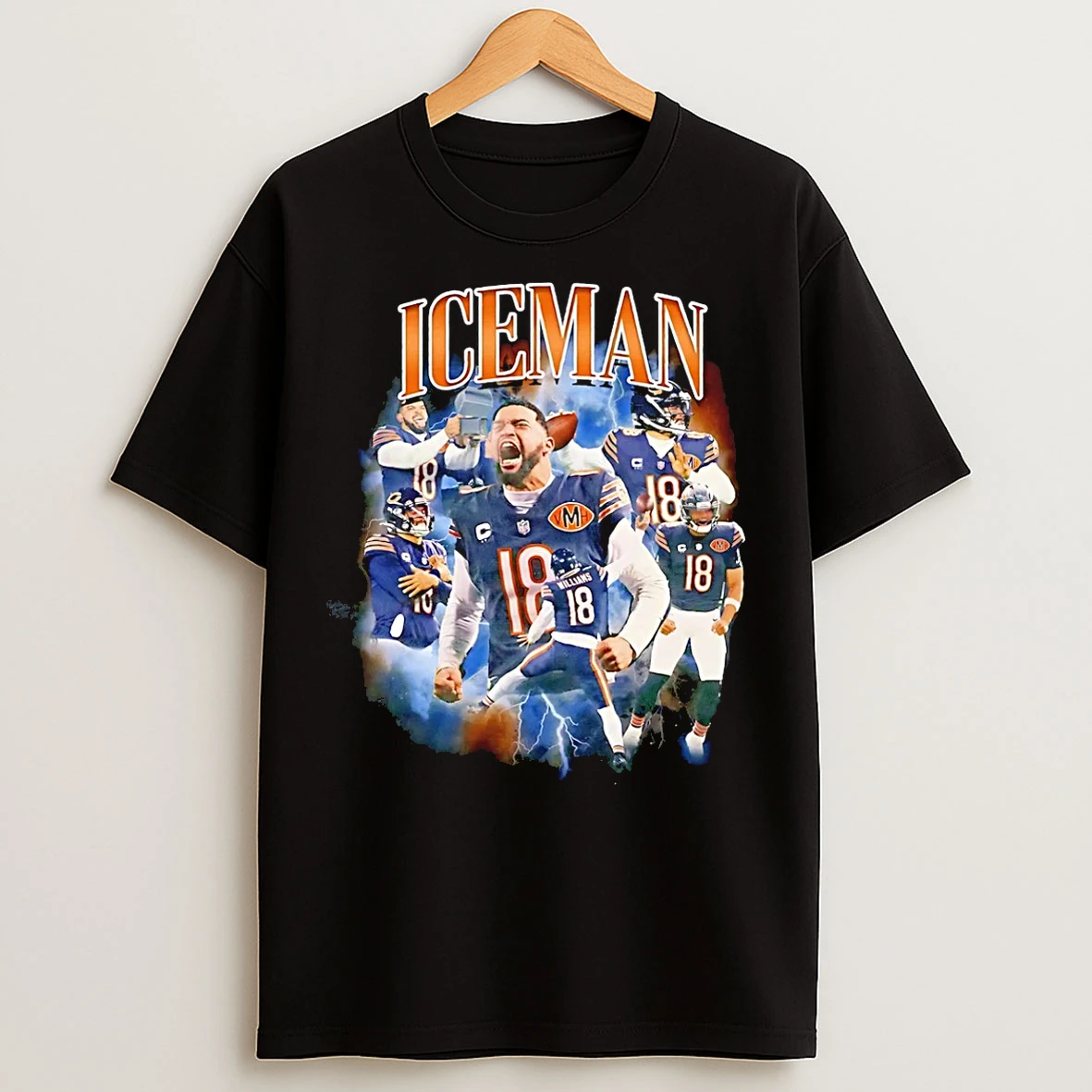 Classic Chicago Bears Caleb Williams Iceman Player Collage T Shirts