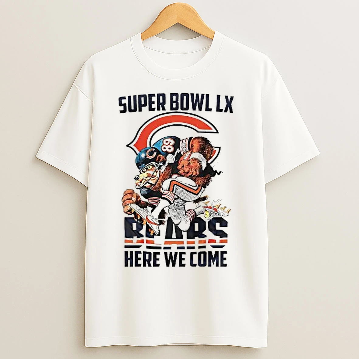 Classic Chicago Bears Super Bowl Lx Here We Come T Shirts