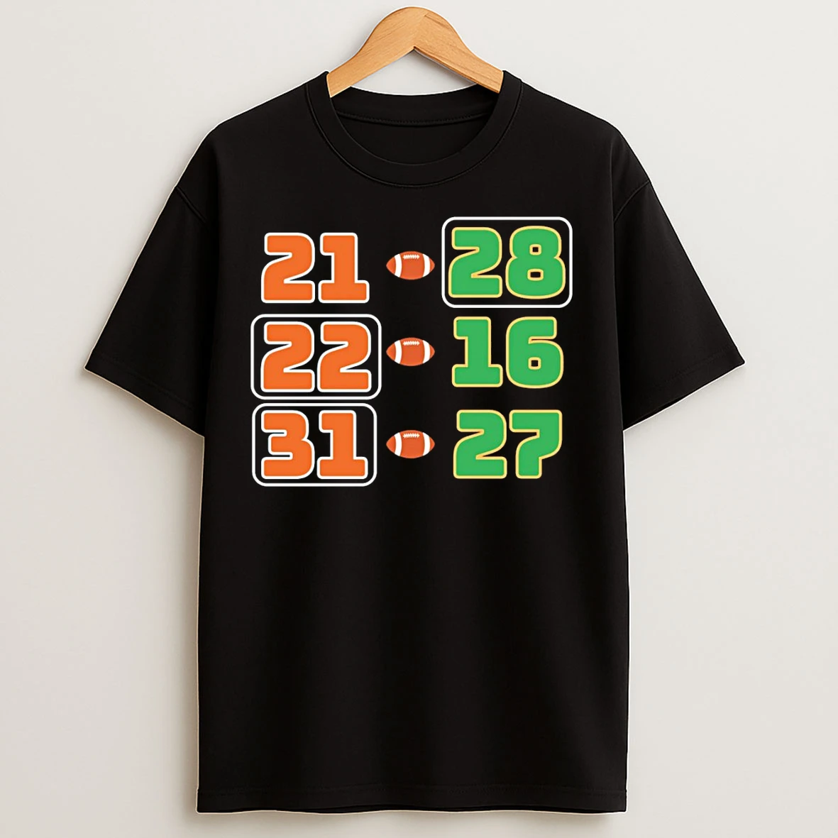 Classic Chicago Bears Vs Green Bay Packers Season Record 21 28 22 16 31 27 T Shirts