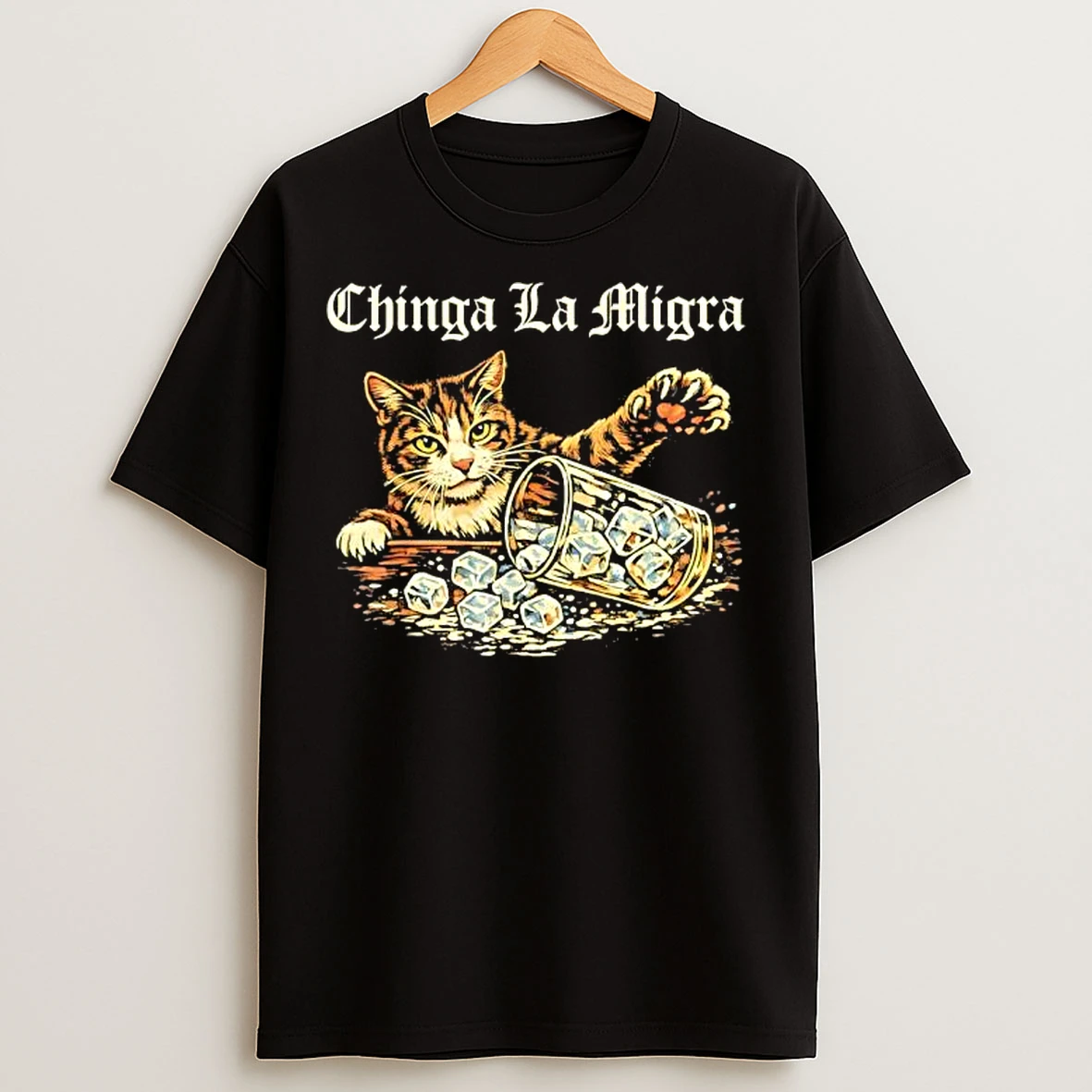 Classic Chinga La Migra Funny Cat Vintage T Shirts