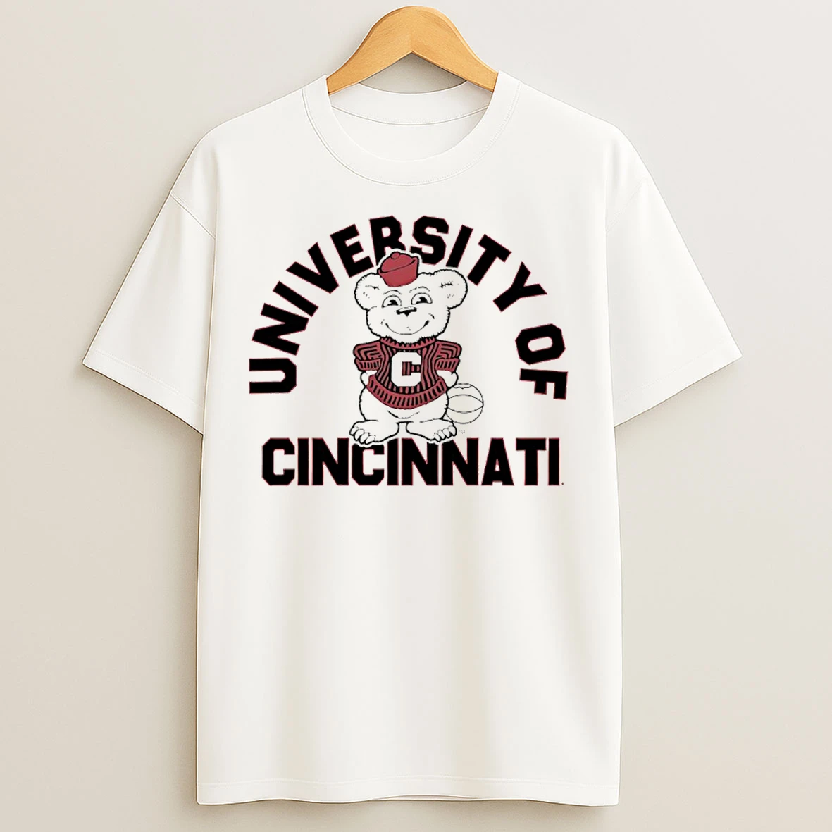 Classic Cincinnati Bearcats Basketball Ringer Logo T Shirts
