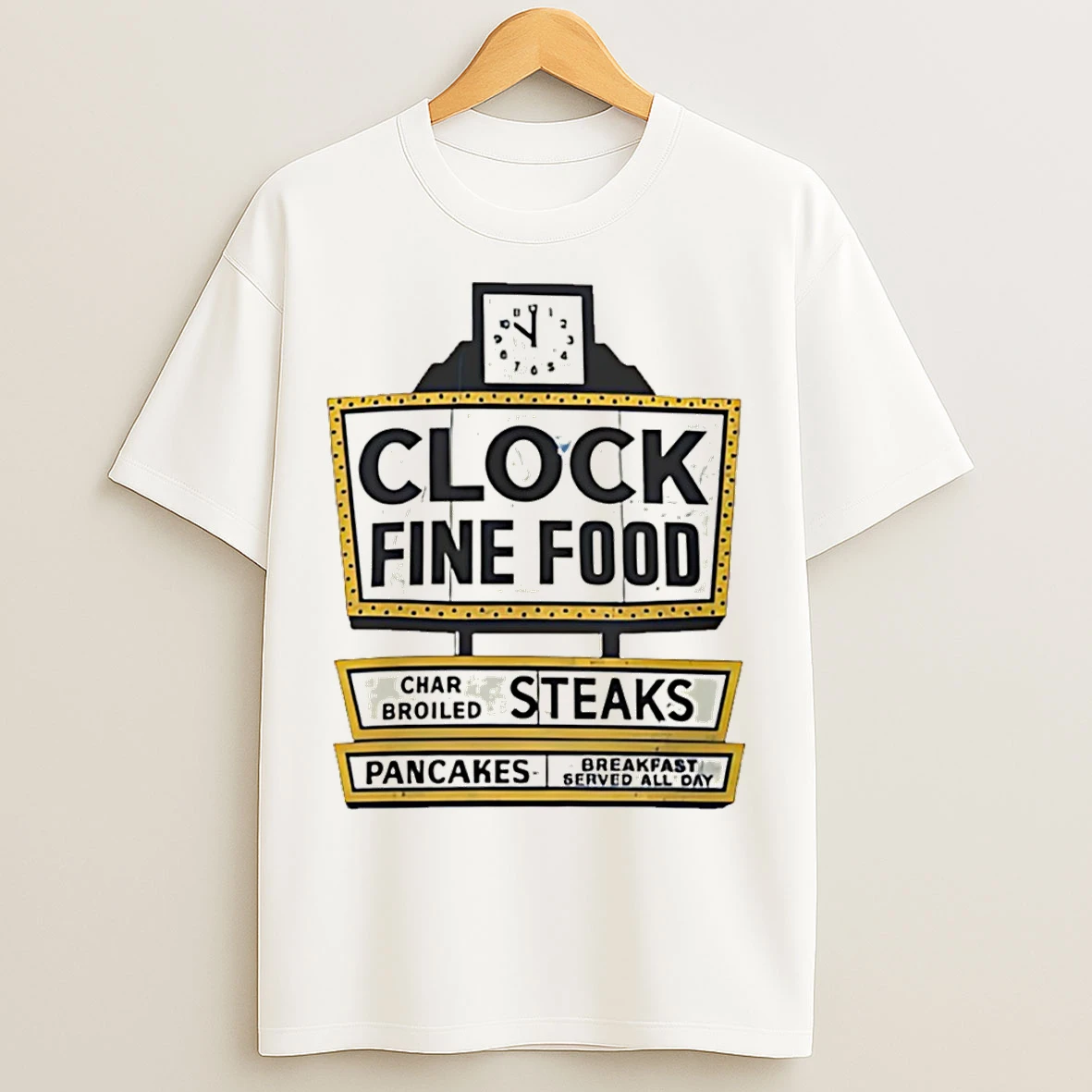 Classic Clock Fine Food Restaurant T Shirts