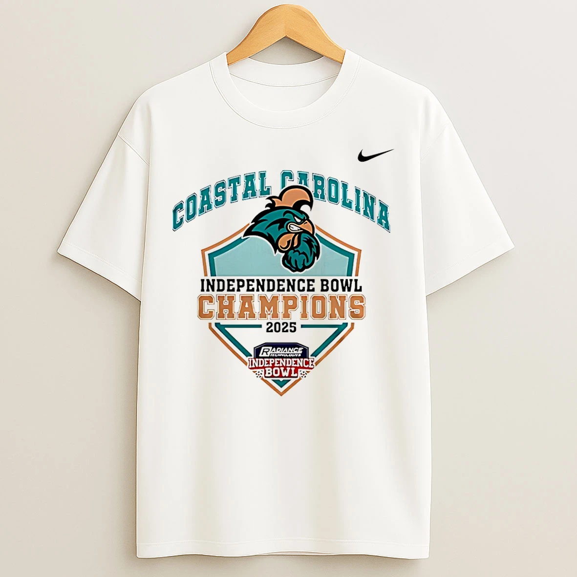 Classic Coastal Carolina 2025 Radiance Technologies Independence Bowl Champions Logo T Shirts