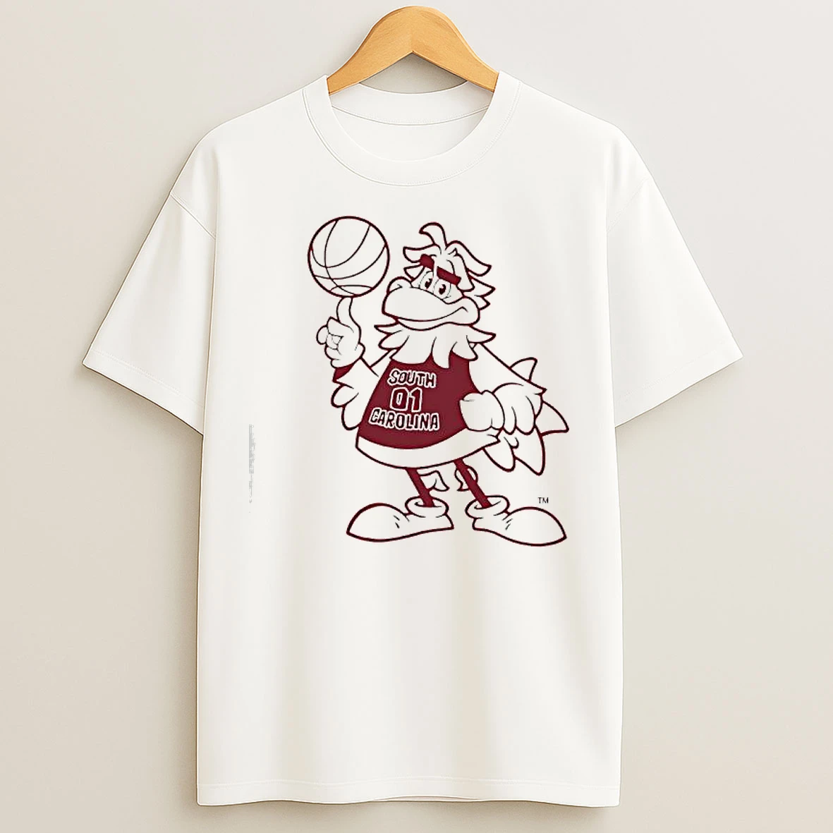 Classic Cocky University Of South Carolina Gamecocks Basketball Mascot T Shirts