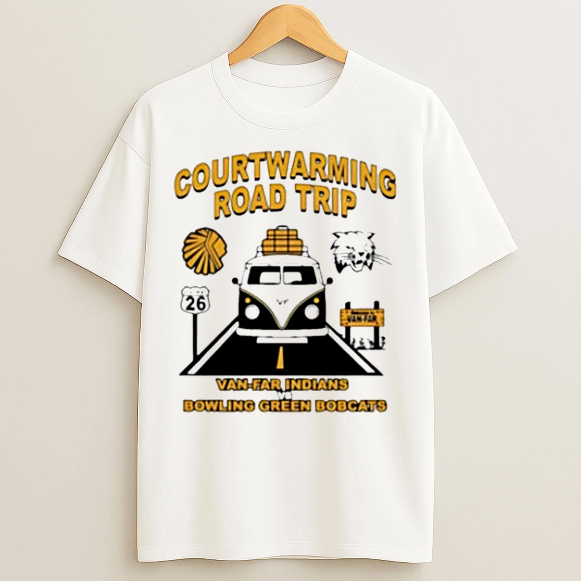 Classic Courtwarming Road Trip Van Far Indians Vs Bowling Green Bobcats T Shirts
