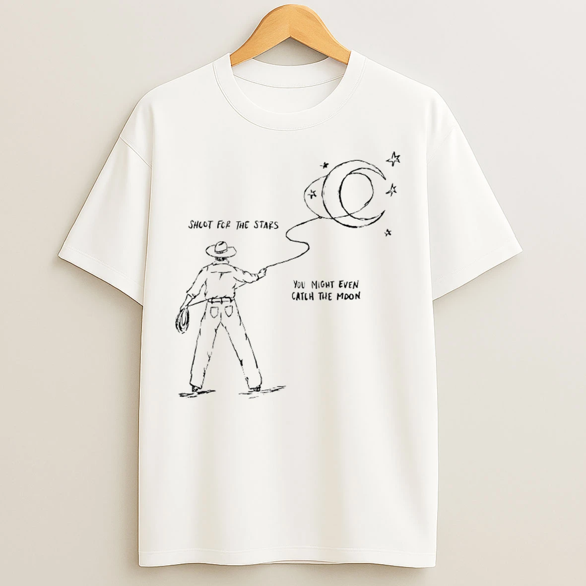 Classic Cowboy Shoot For The Stars You Might Even Catch The Moon T Shirts