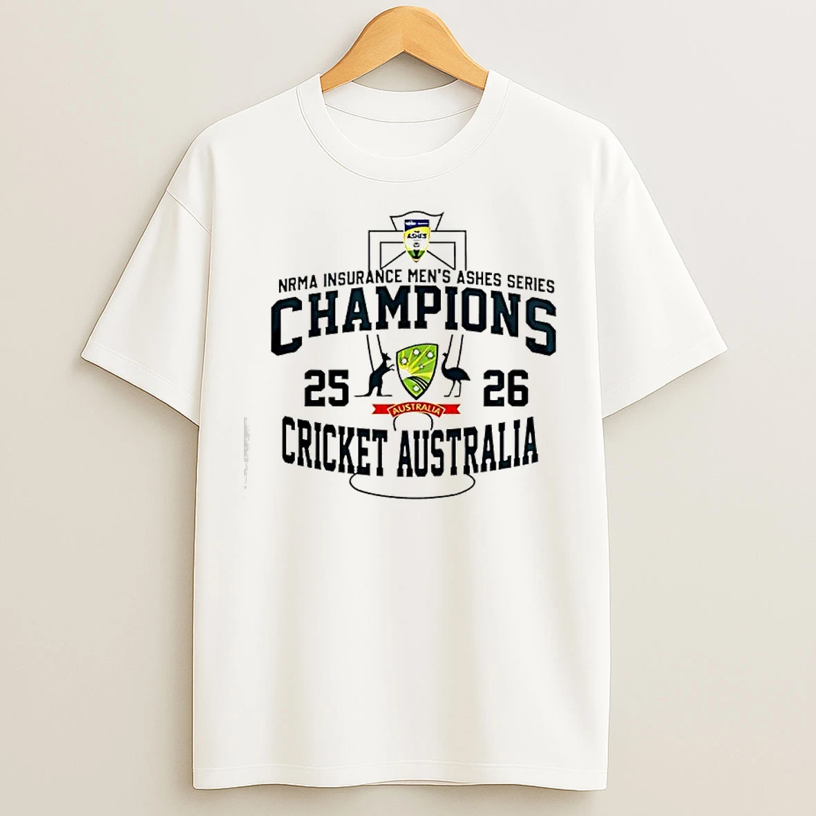 Classic Cricket Australian 25 26 Nrma Insurance Mens Ashes Series Champions T Shirts