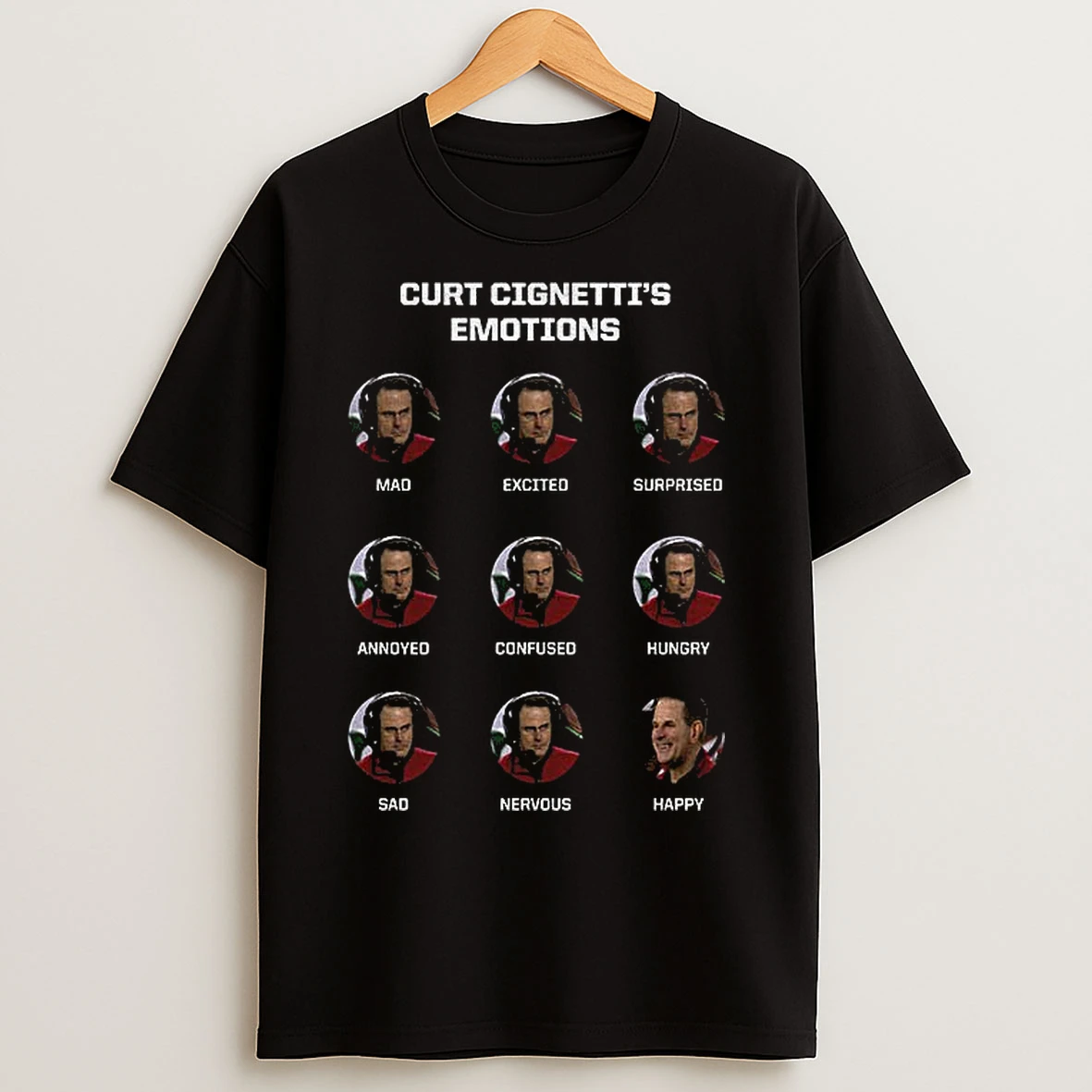 Classic Curt Cignettis Indiana Hoosiers Football Emotions Mad Excited Surprised Annoyed T Shirts
