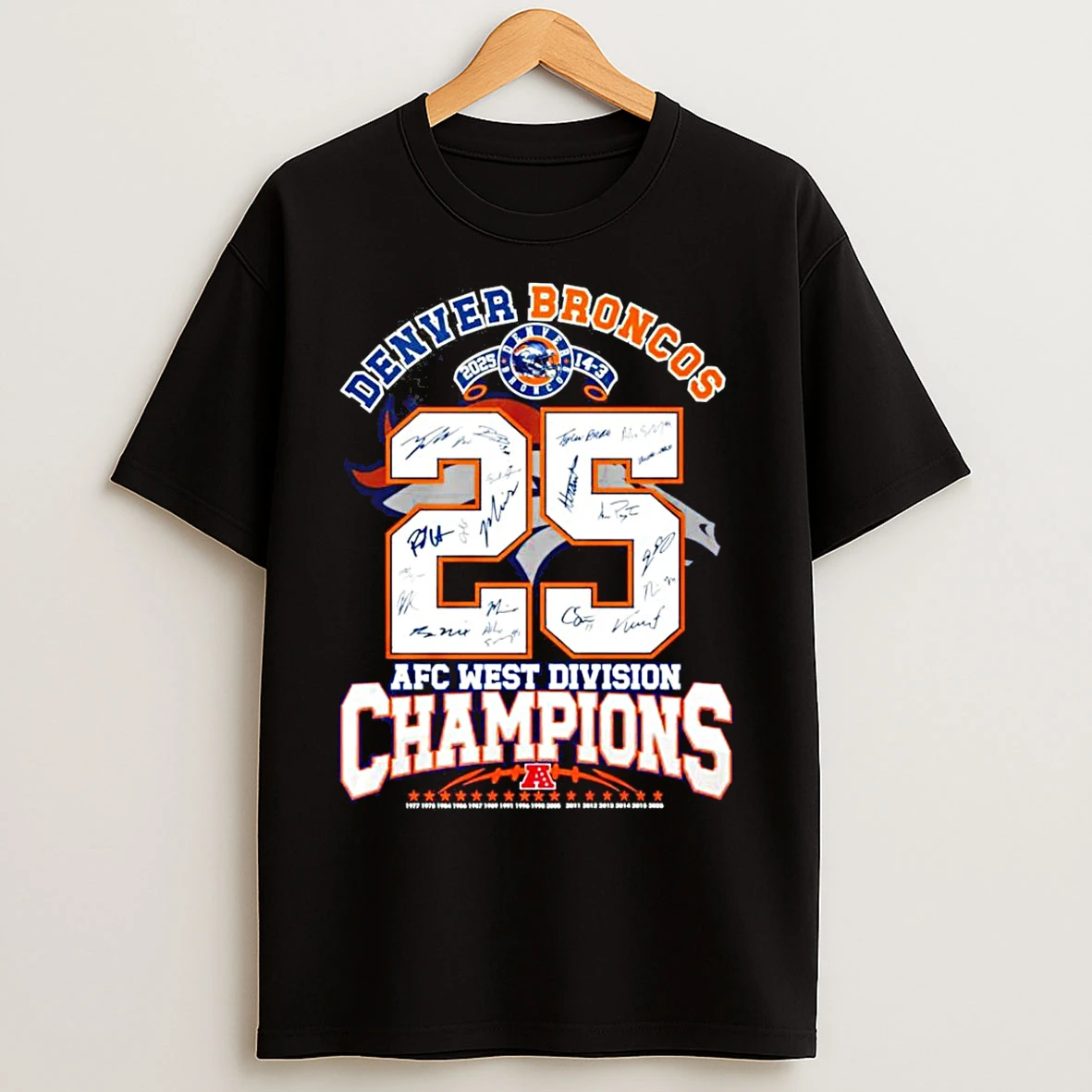 Classic Denver Broncos 2025 Afc West Division Champions 25 T Shirts