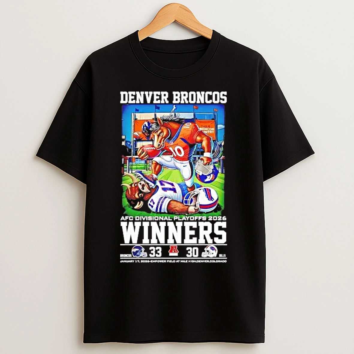 Classic Denver Broncos Afc Divisional Playoffs 2026 Winner Mascot T Shirts