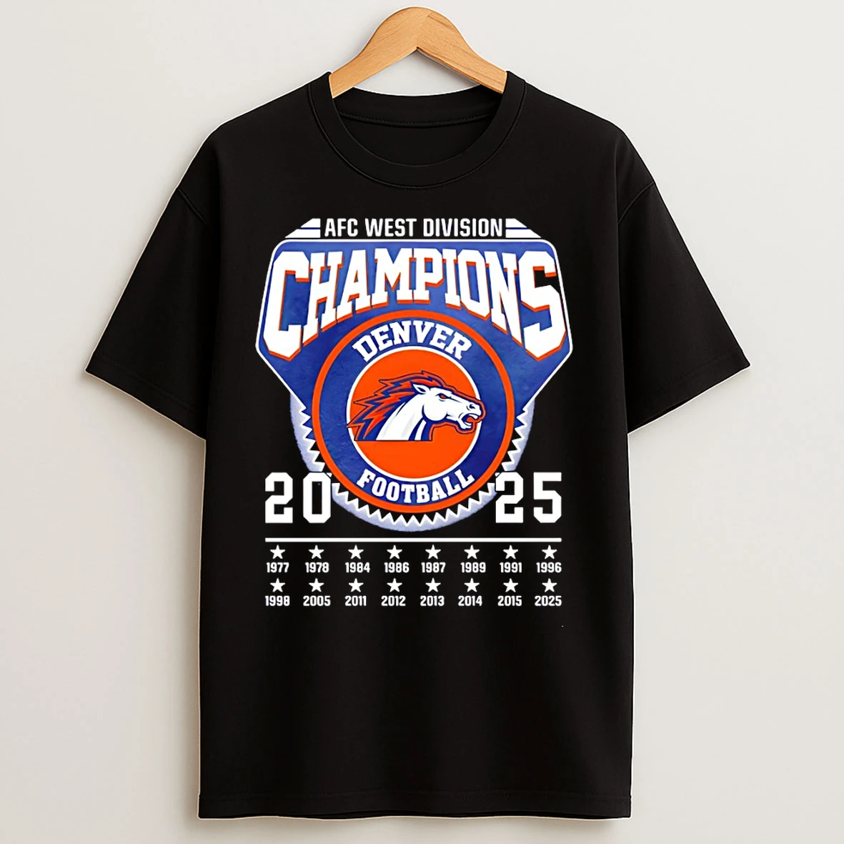 Classic Denver Broncos Afc West Division Champs 2025 Game Day T Shirts