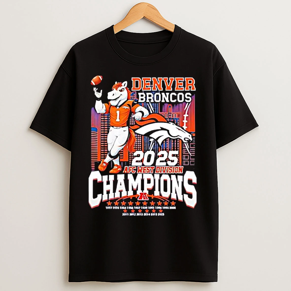 Classic Denver Broncos Football X Afc West Division Champions Special Edition 2025 T Shirts