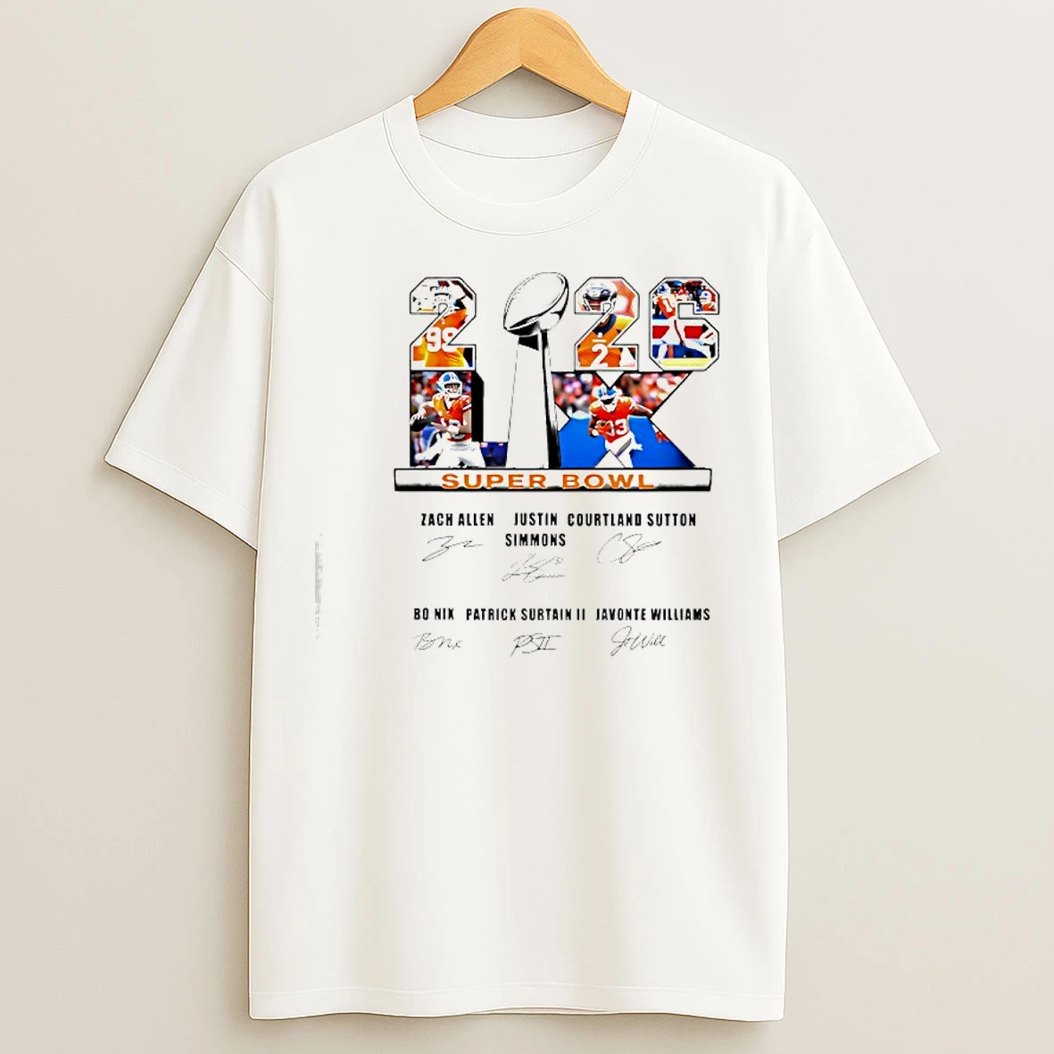 Classic Denver Broncos Signature Championship Super Bowl Lx 2026 T Shirts