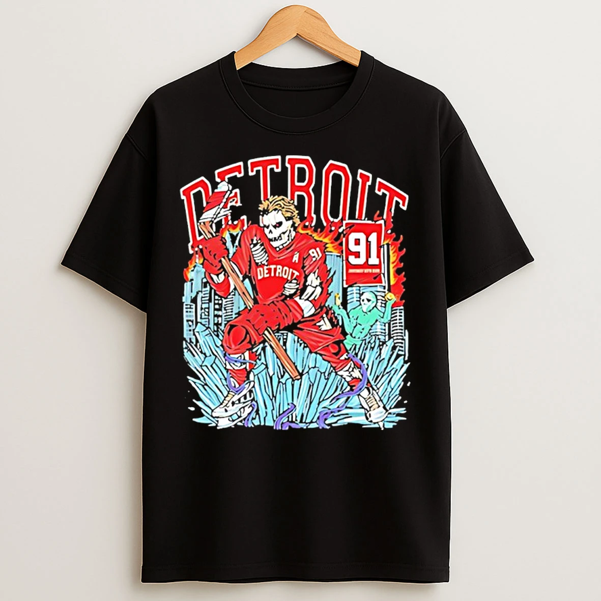 Classic Detroit Red Wings Sergei Fedorov Player 91 Caricature T Shirts