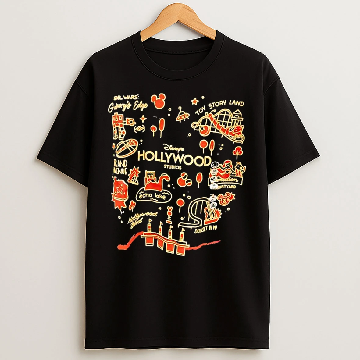 Classic Disneys Hollywood Studios Toy Story Land And Galaxys Edge Outlined T Shirts