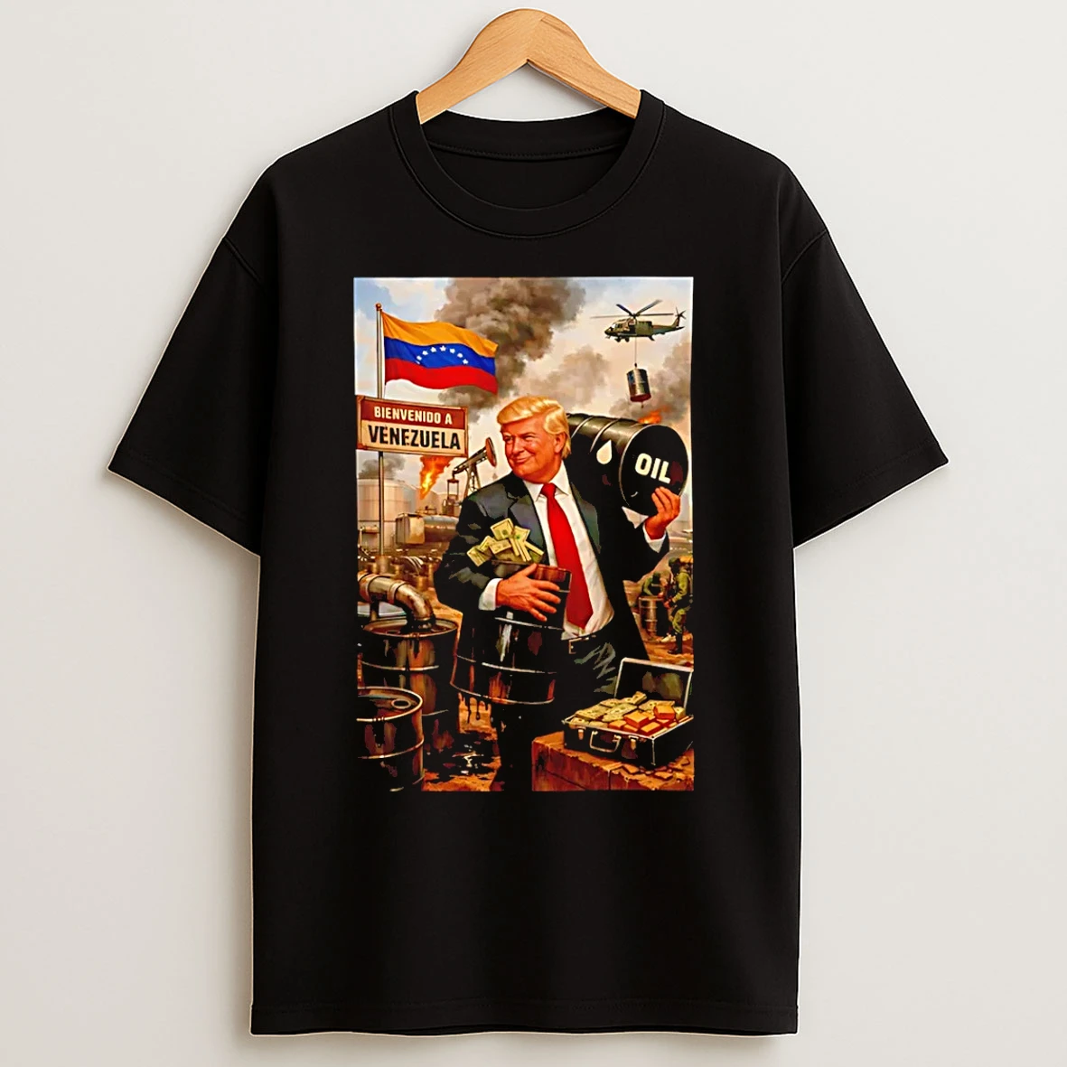 Classic Donald Trump Oil And Venezuela Collage T Shirts