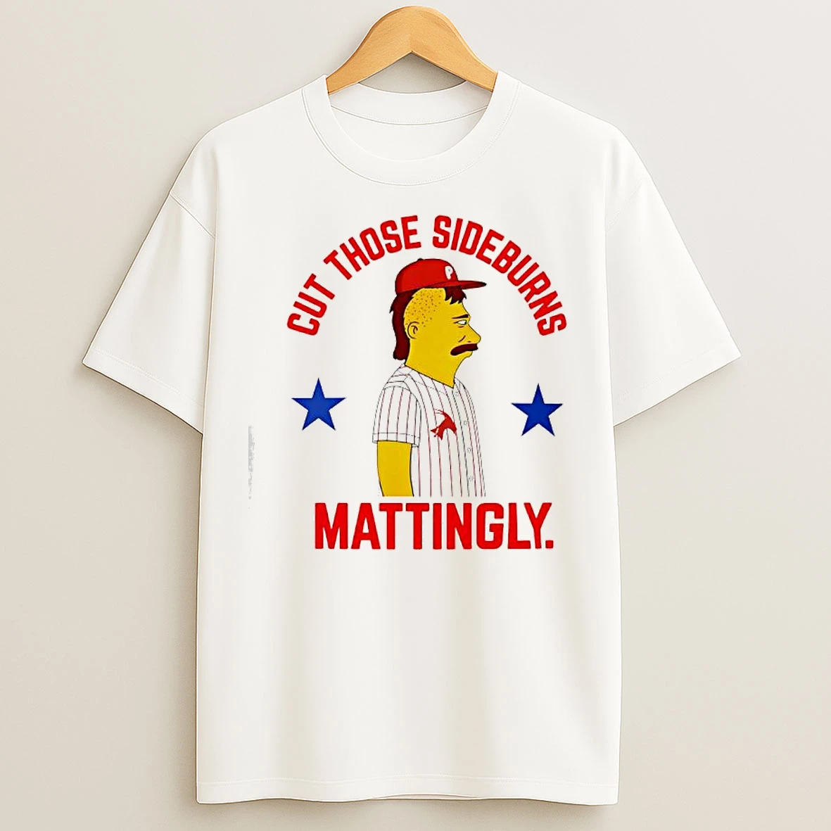 Classic Donnie Sideburns Philadelphia Phillies Cut Those Sideburns Mattingly Parody T Shirts