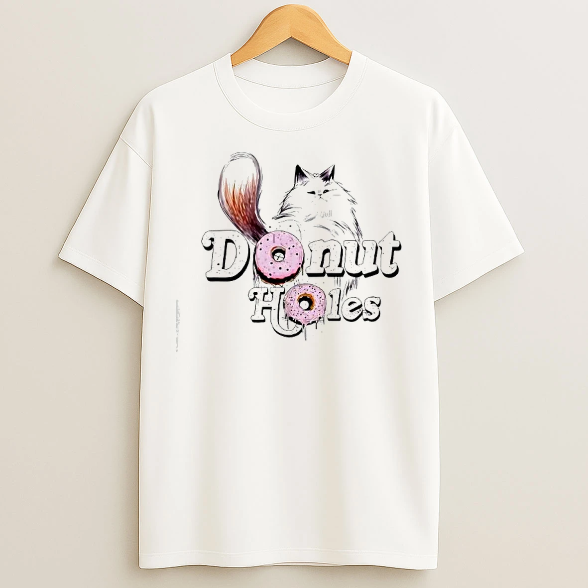 Classic Donut Holes Persian Cat Graphic T Shirts
