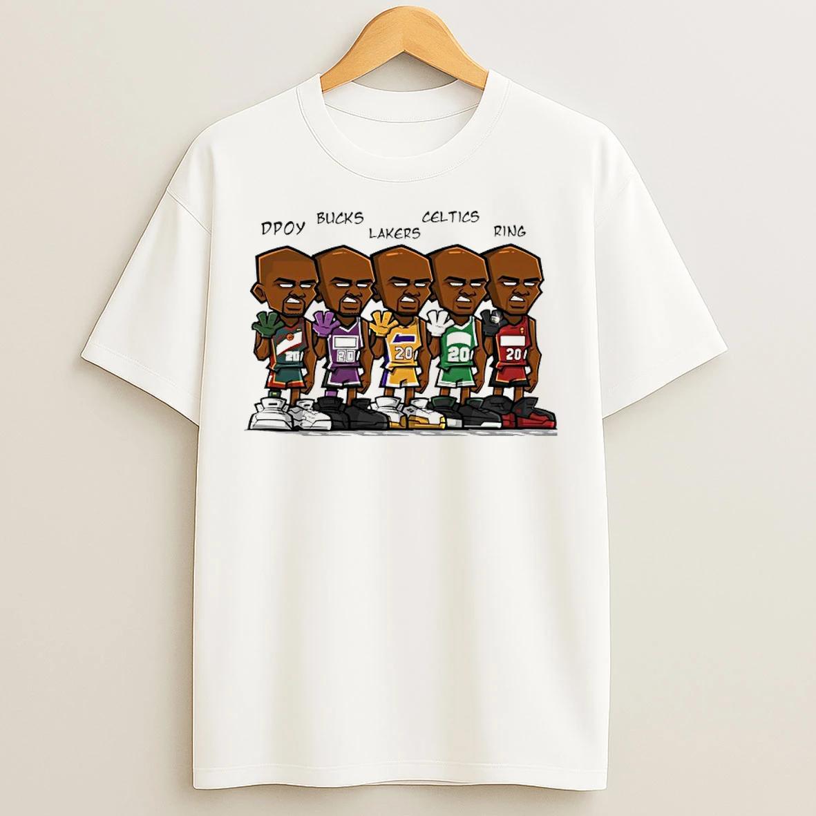 Classic Dpoy Bucks Lakers Celtics Ring Nba Player Cartoon T Shirts