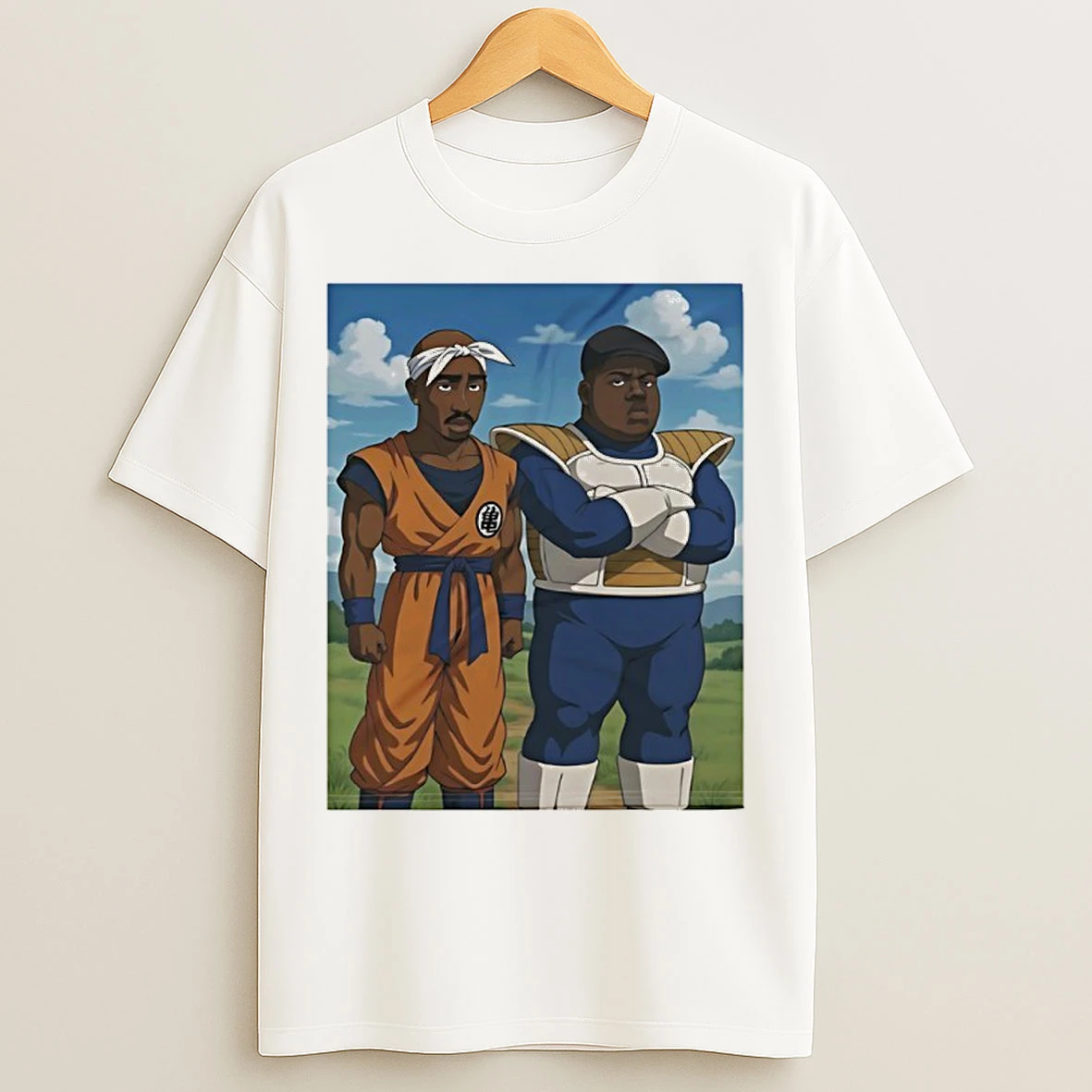 Classic Dragon Ball X Tupac Shakur And The Notorious B I G Anime Vintage T Shirts