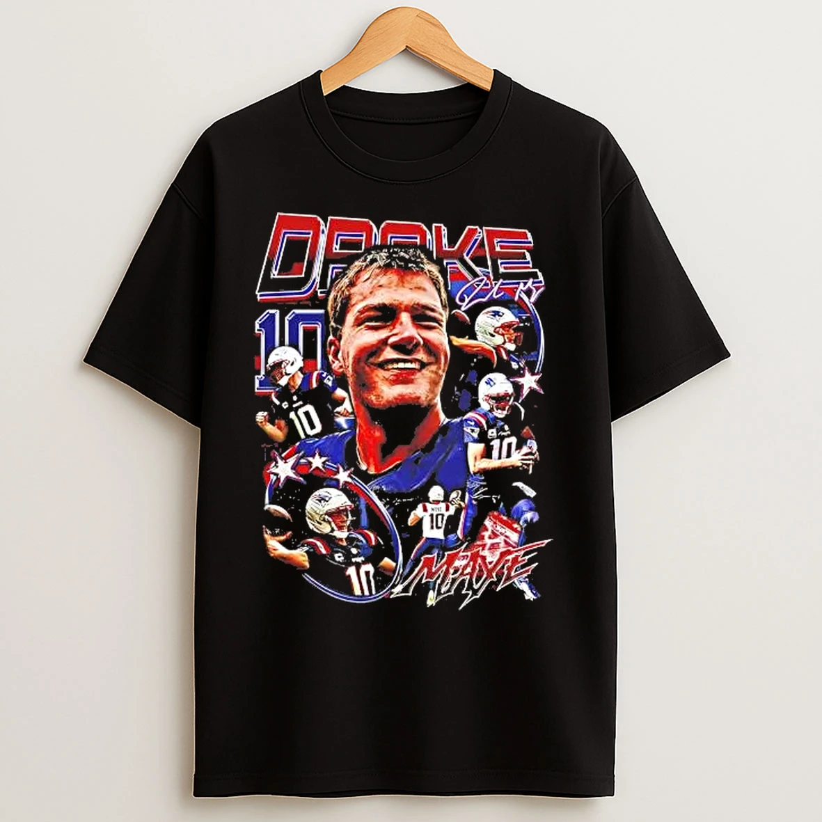 Classic Drake Maye 2025 Afc East Champions New England Patriots Signature T Shirts