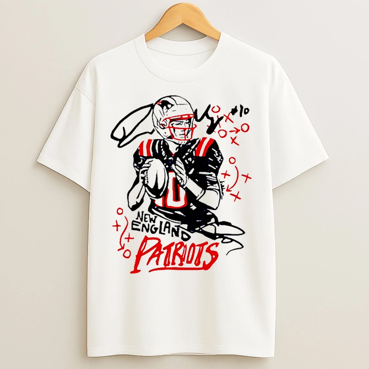 Classic Drake Maye New England Patriots Art T Shirts