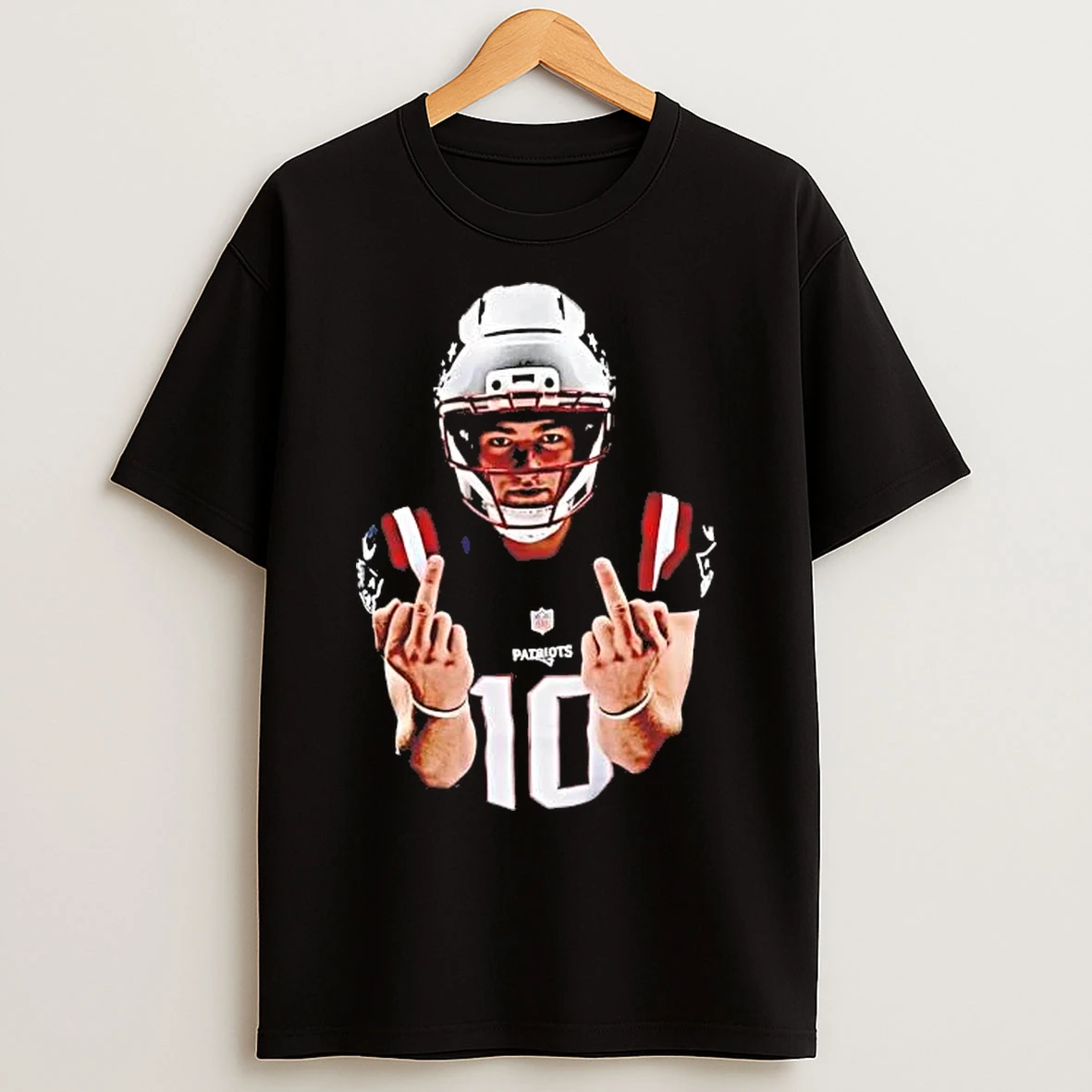 Classic Drake Maye Middle Finger New England Patriots T Shirts