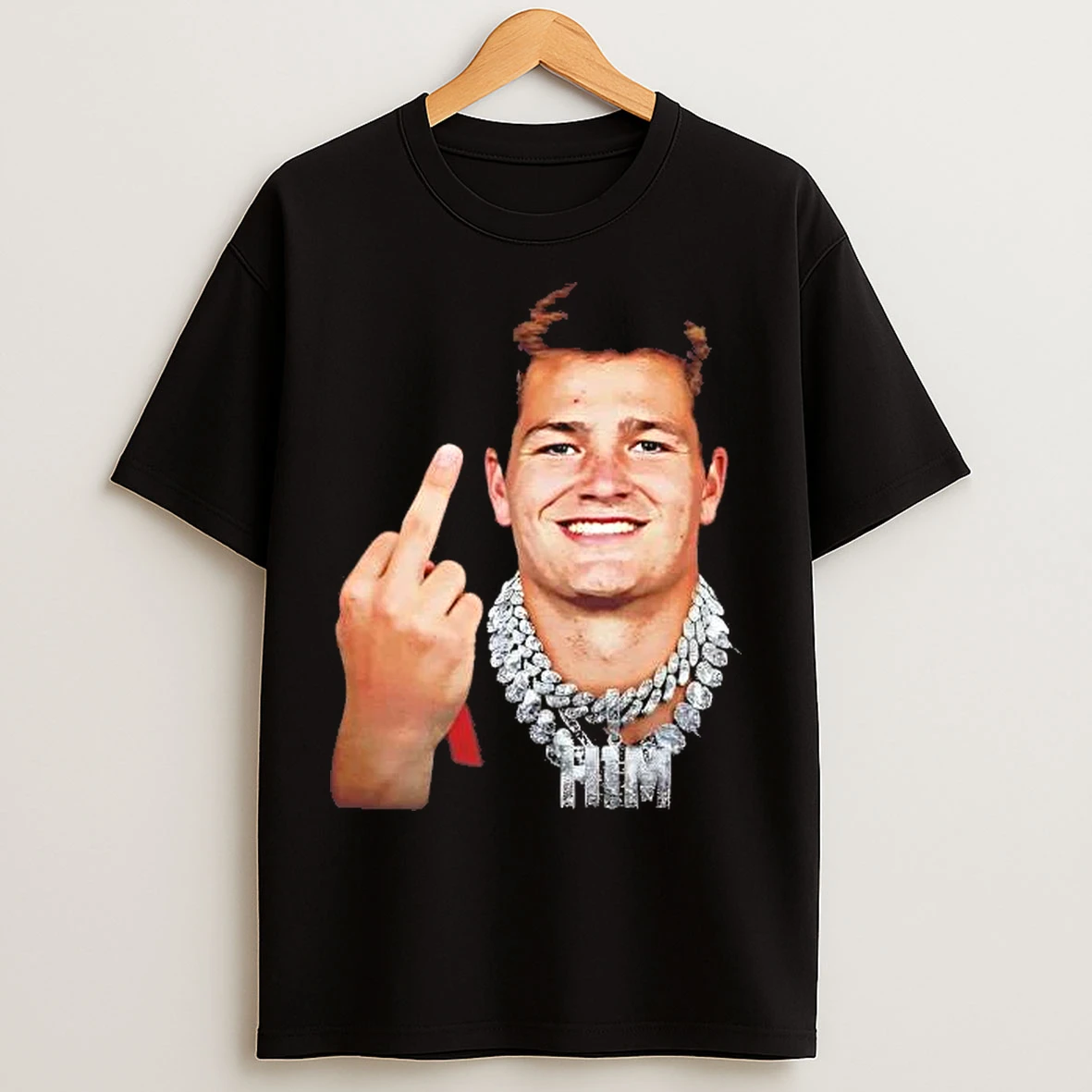 Classic Drake Maye Smile Middle Finger New England Patriots T Shirts