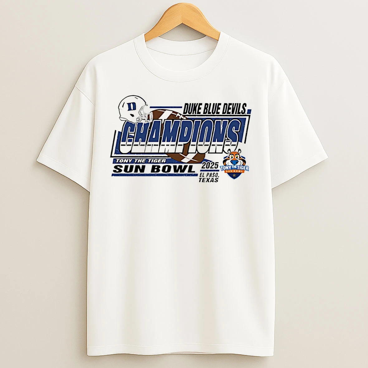 Classic Duke Blue Devils 2025 Tony The Tiger Sun Bowl Champions T Shirts
