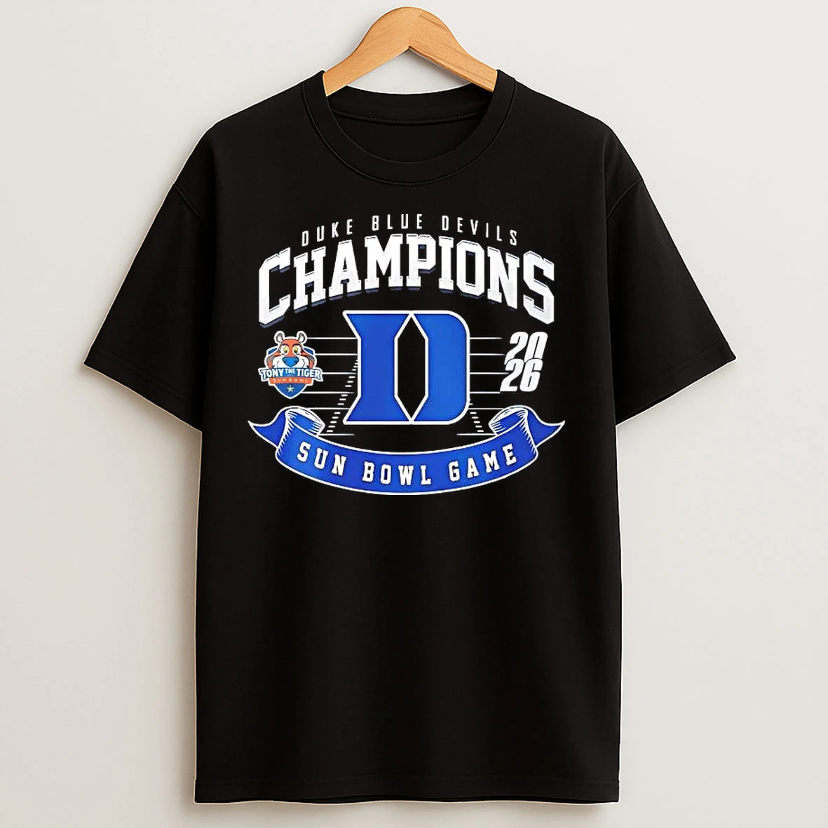 Classic Duke Blue Devils 2026 Sun Bowl Champions Football Field T Shirts