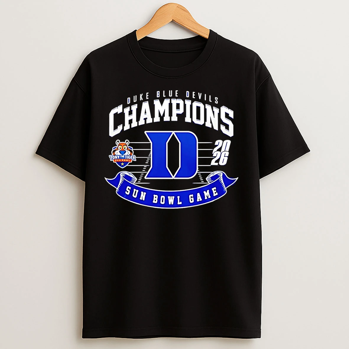 Classic Duke Blue Devils 26 Sun Bowl Champions Football T Shirts