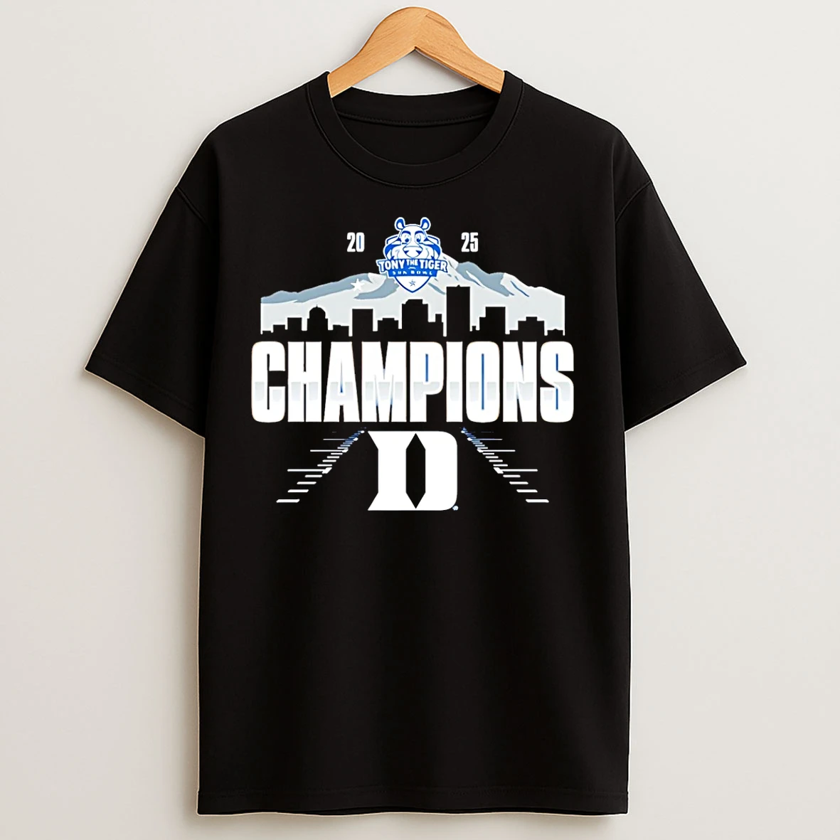 Classic Duke Blue Devils Tiger Sun Bowl 2025 Champions T Shirts