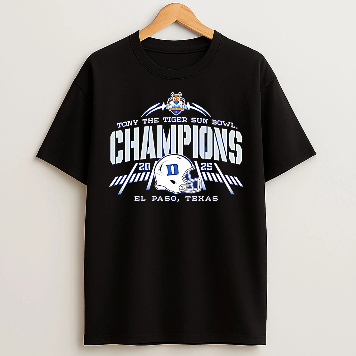 Classic Duke Blue Devils Tony The Tiger Sun Bowl 2025 Champions T Shirts
