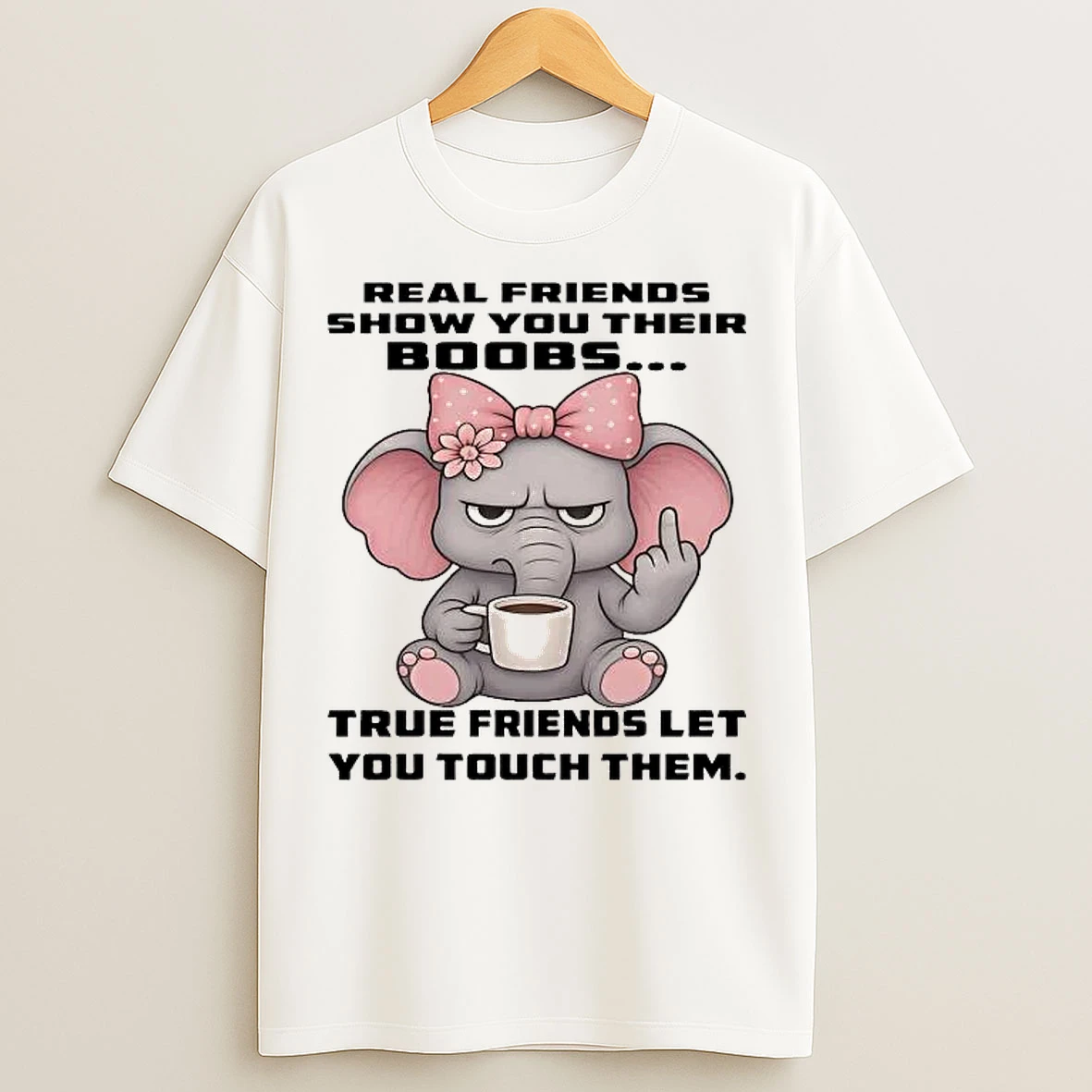 Classic Elephant Real Friends Show You Their Boobs T Shirts