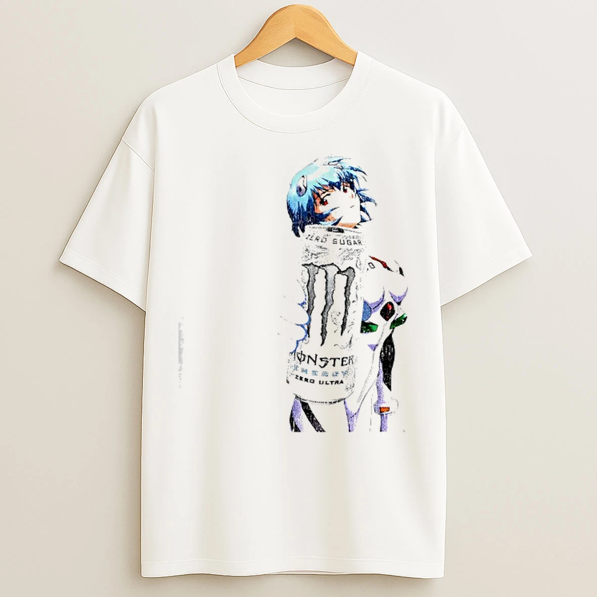 Classic Evangelion Rei Ayanami Monster Parody Washed T Shirts