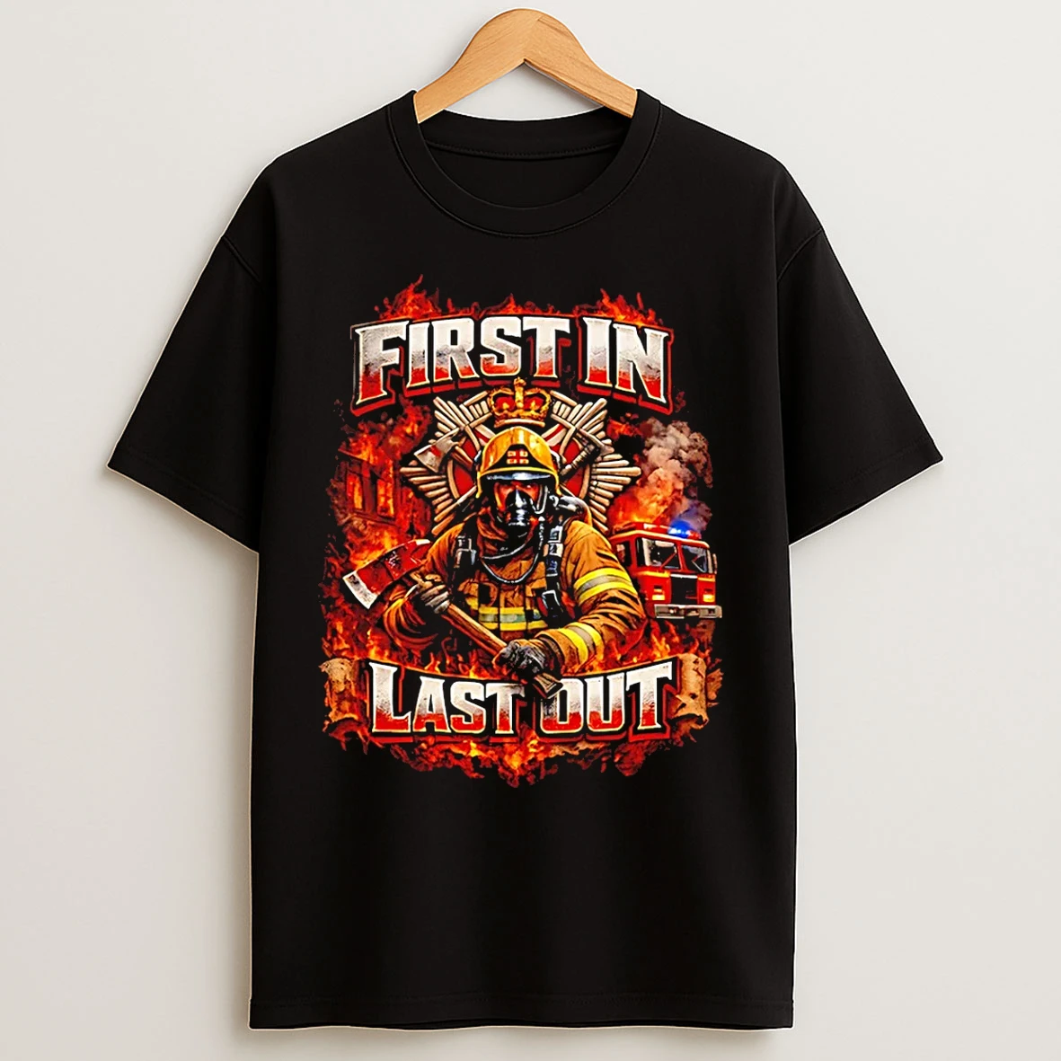 Classic Firefighter First In Last Out T Shirts